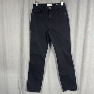 Frame Size 26x28.5 Le Sylvie Slender Straight Lapis Wash Womens Jeans‎ USA Black